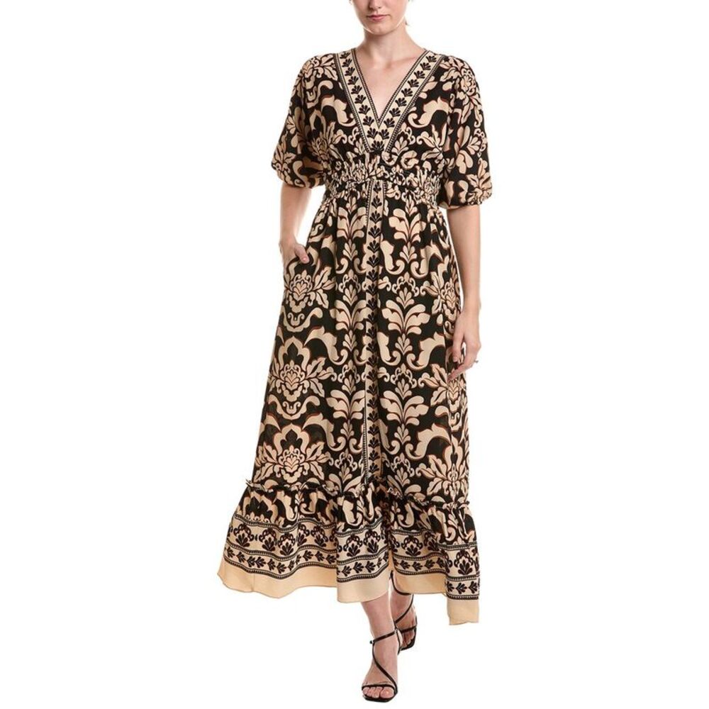 Maison Tara Womens  Midi Dress, Black